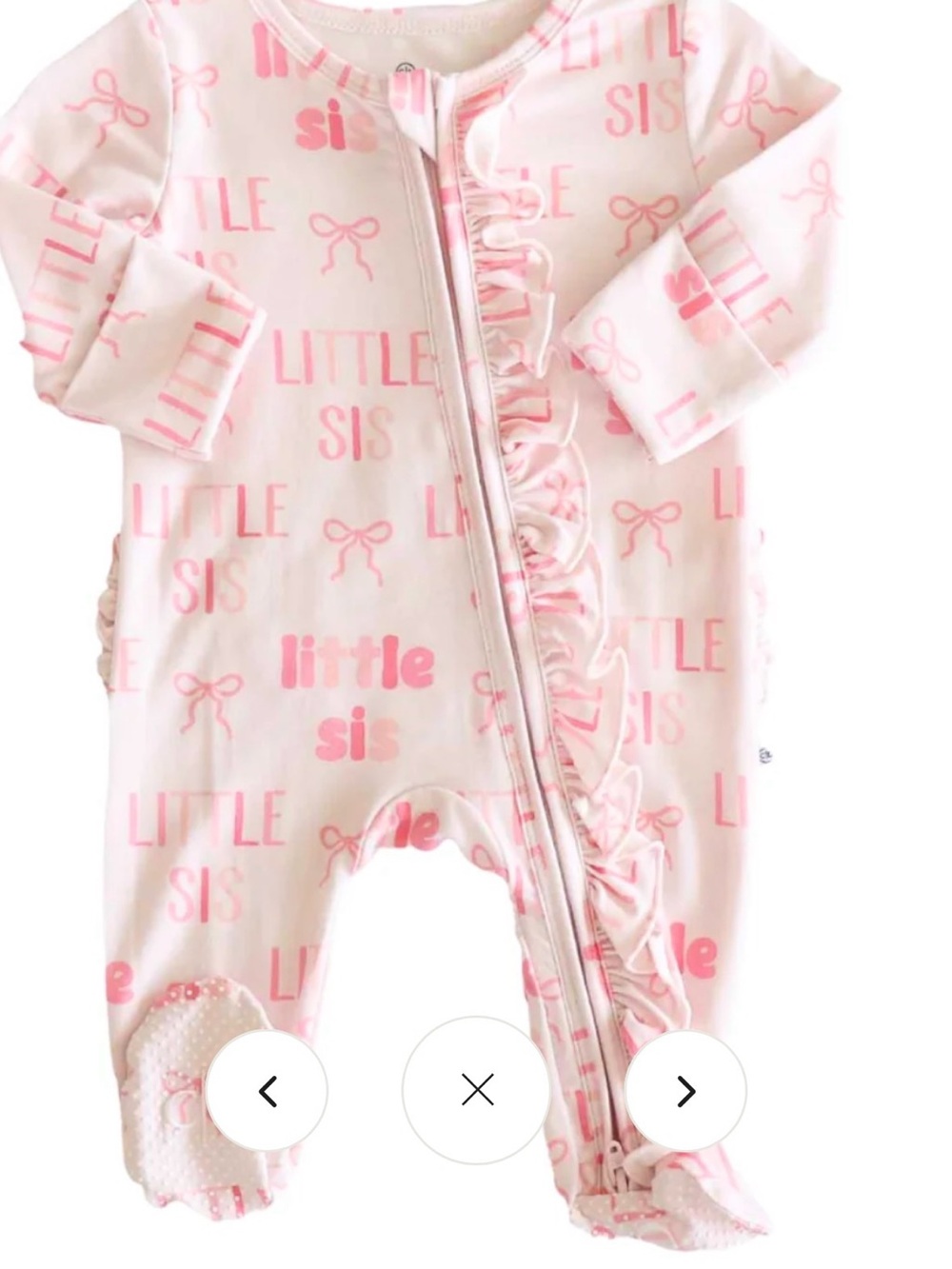 Caden Lane Pink 'Little Sis' Ruffle Footed One-Piece